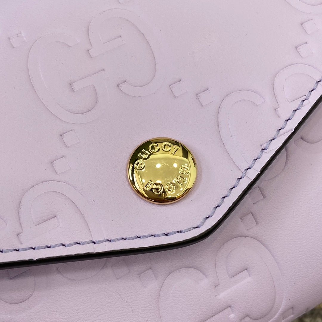 {Style No: NZBMNVKP} CONTINENTAL WALLET 19 IN LIGHT VIOLET EMBOSSED CALFSKIN GOLD HARDWARE - Image 9