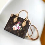 {Style No: IUHEABFO} PANDA ONTHEGO BAG 18 IN BROWN MONOGRAM COATED CANVAS
