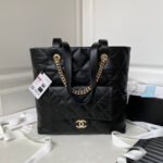 {Style No: E3JT86CN} 23P Hobo Shopping Black Calfskin Gold Hardware