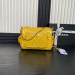 {Style No: B9TGMFHG} CAMERA BAG 24 IN MIMOSA YELLOW SHINY CALFSKIN GOLD CHAIN