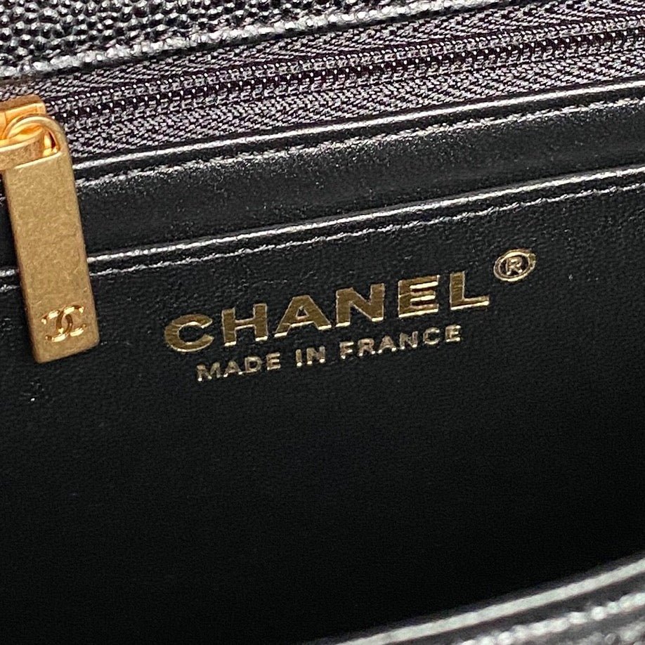 {Style No: Z9ZSSNYK} CHANEL 25S FLAP BAG 22 CM IN BLACK CAVIAR WITH GOLD HARDWARE - Image 8