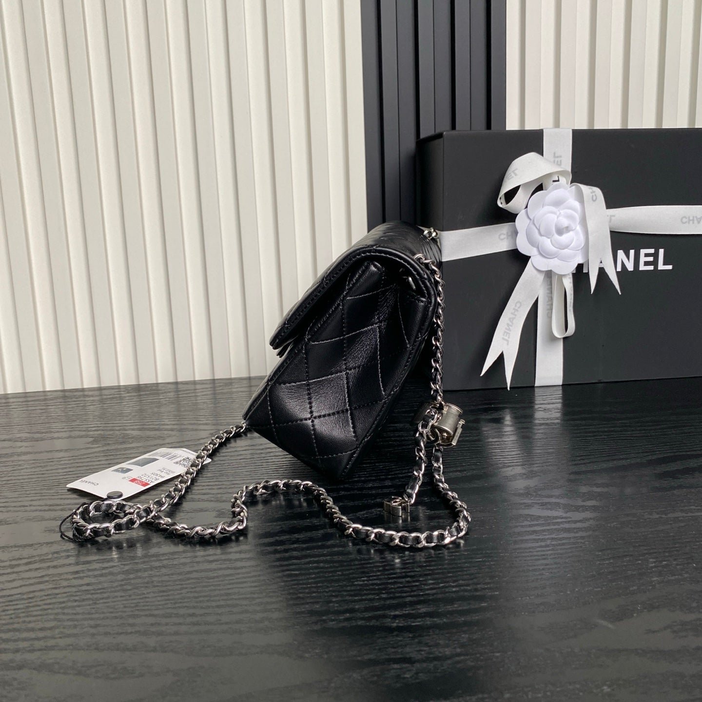 {Style No: 272YKMVZ} CHANEL 25S FLAP BAG 23 IN BLACK CALFSKIN SILVER HARDWARE - Image 3