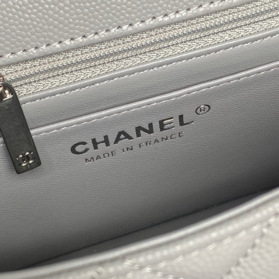 {Style No: NBBT2MTP} CHANEL 25S FLAP BAG 19 IN CHARCOAL GRAY CALFSKIN SILVER HARDWARE - Image 9