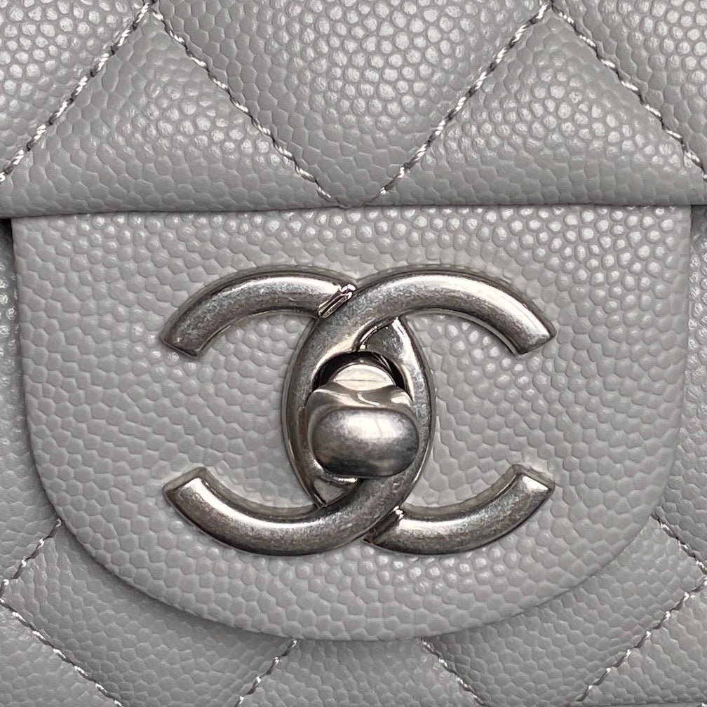 {Style No: NBBT2MTP} CHANEL 25S FLAP BAG 19 IN CHARCOAL GRAY CALFSKIN SILVER HARDWARE - Image 3