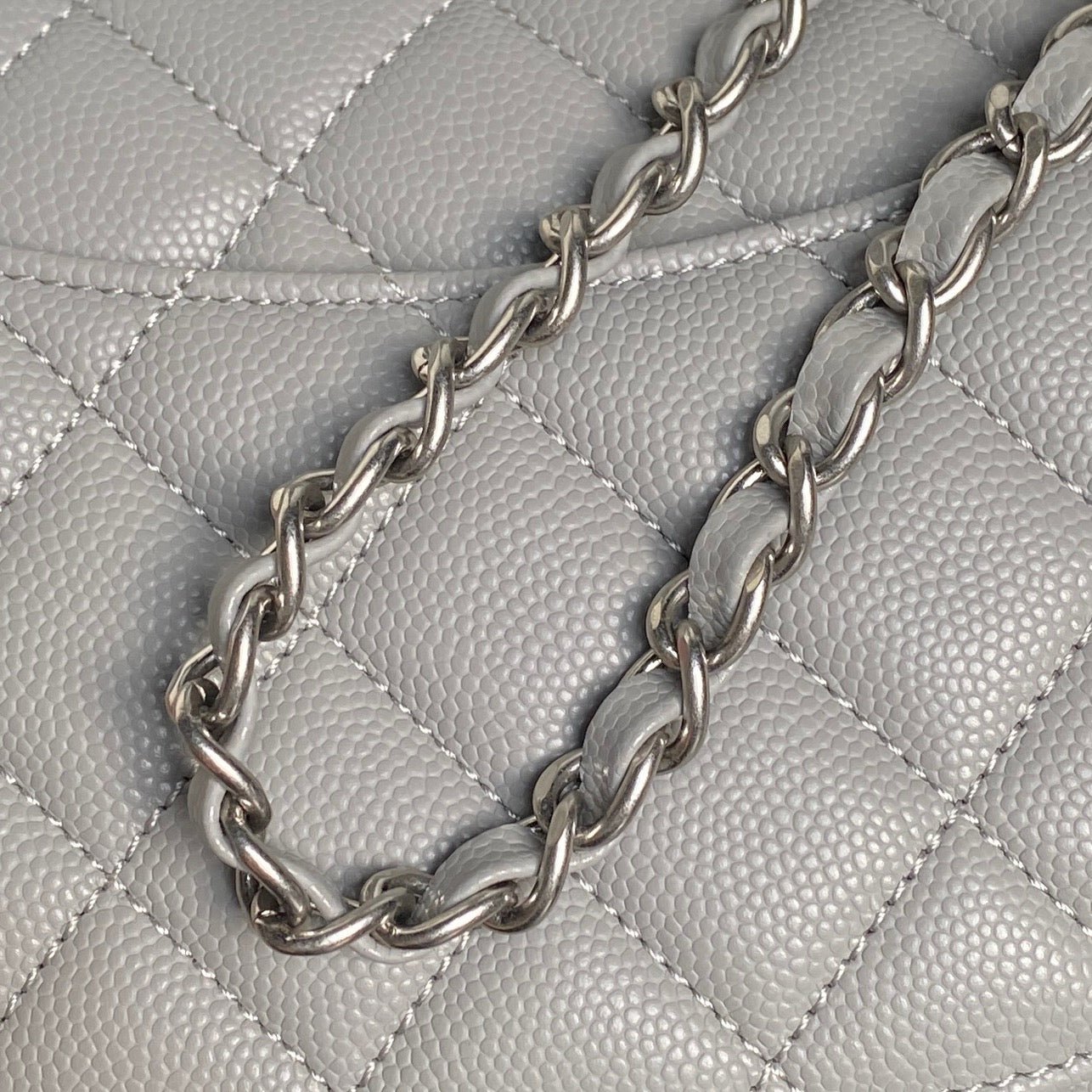 {Style No: NBBT2MTP} CHANEL 25S FLAP BAG 19 IN CHARCOAL GRAY CALFSKIN SILVER HARDWARE - Image 8