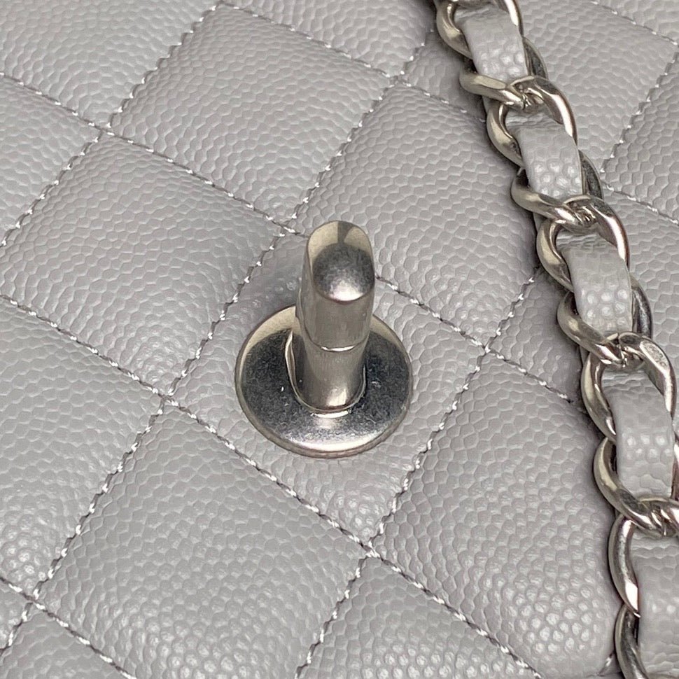 {Style No: NBBT2MTP} CHANEL 25S FLAP BAG 19 IN CHARCOAL GRAY CALFSKIN SILVER HARDWARE - Image 7