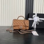 {Style No: RSX4WO7F} CHANEL 25S FLAP BAG 19 IN CARAMEL CALFSKIN SILVER HARDWARE