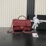 {Style No: CKD4F83A} CHANEL 25S FLAP BAG 22 IN BURGUNDY CALFSKIN SILVER HARDWARE