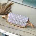 {Style No: ECQGMNMP} IVY 23 IN GRAY CREAM MONOGRAM TRIANON CANVAS GOLD HARDWARE