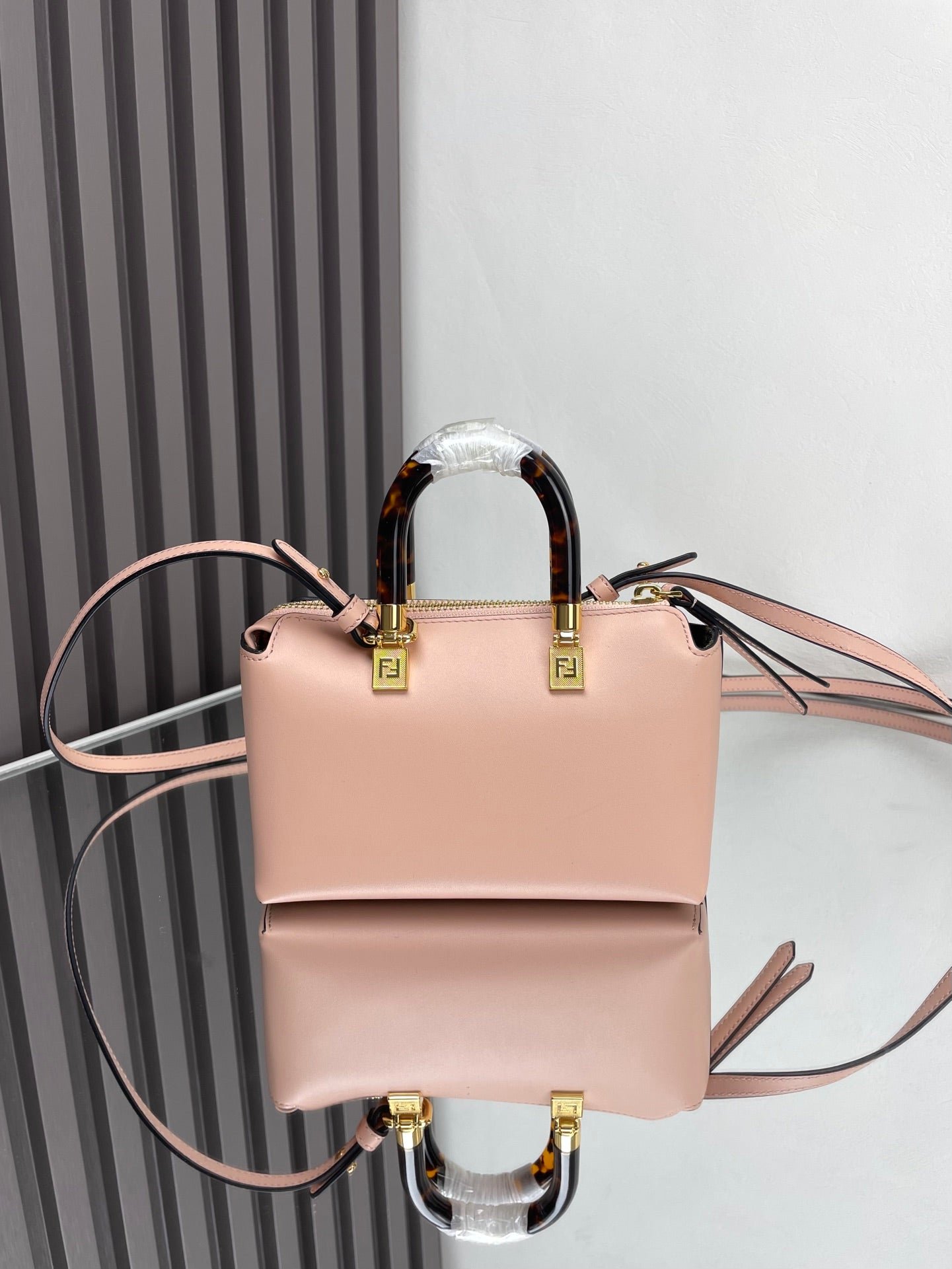{Style No: JU3ZZ82N} BY THE WAY MINI 18 IN ROSE FOG EMBOSSED CALFSKIN GOLD HARDWARE - Image 3