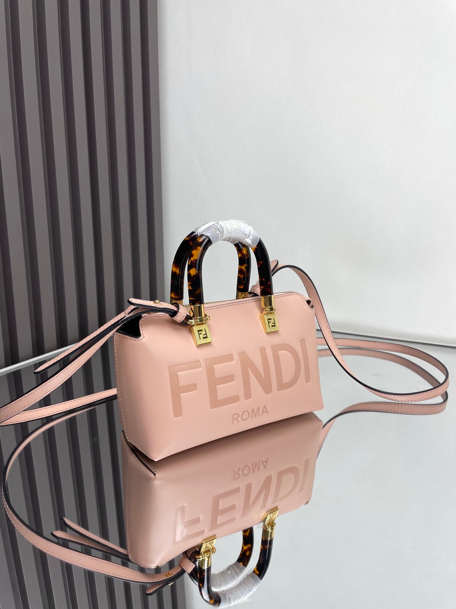 {Style No: JU3ZZ82N} BY THE WAY MINI 18 IN ROSE FOG EMBOSSED CALFSKIN GOLD HARDWARE - Image 8