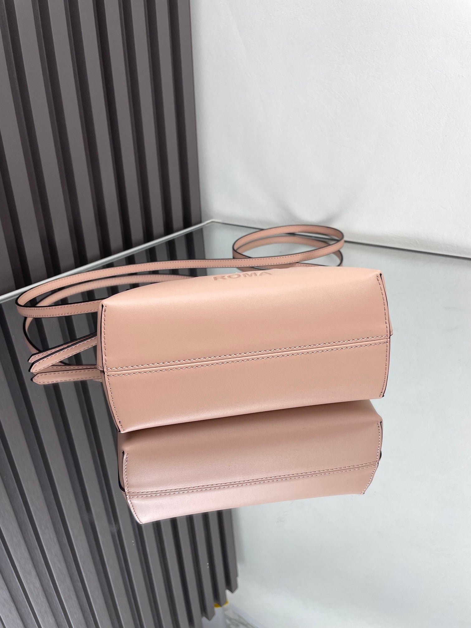 {Style No: JU3ZZ82N} BY THE WAY MINI 18 IN ROSE FOG EMBOSSED CALFSKIN GOLD HARDWARE - Image 2