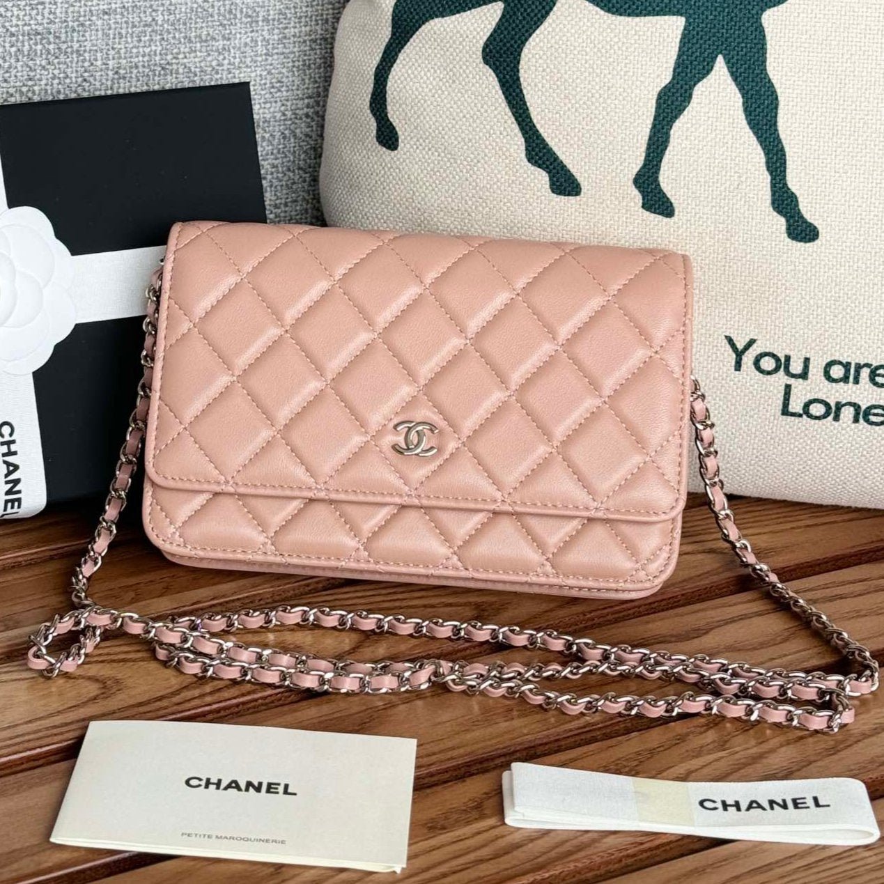 {Style No: C8XFXGRM} CC WOC ENTRUPY 19 BAG IN LIGHT PINK CALFSKIN