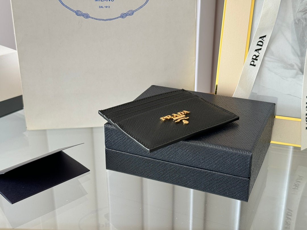 {Style No: QIGWSUYW} PRA 10 CARD HOLDER IN BLACK CALFSKIN - Image 6