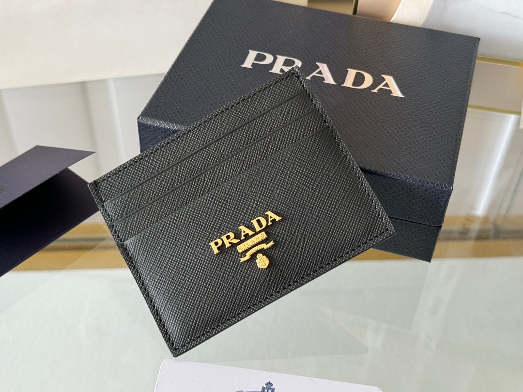 {Style No: QIGWSUYW} PRA 10 CARD HOLDER IN BLACK CALFSKIN - Image 3