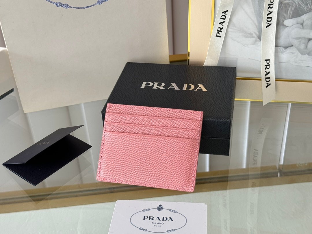 {Style No: WY5CT8C1} PRA 10 CARD HOLDER IN LIGHT PINK CALFSKIN - Image 5