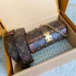 {Style No: YJV2XCT1} PAPILLON TRUNK 19 IN BROWN MONOGRAM CANVAS GOLD HARDWARE