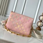{Style No: A5ZQEQ8B} COUSSIN PM 26 IN JASMINE PINK MONOGRAM EMBOSSED LAMBSKIN