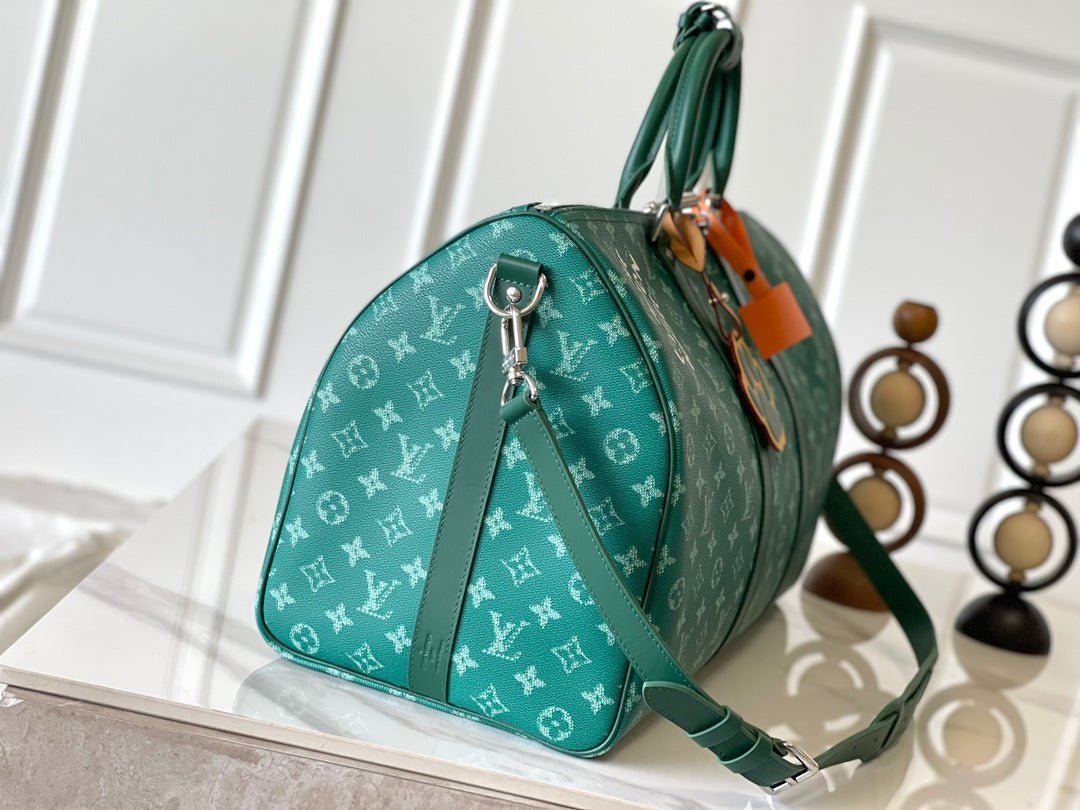 {Style No: WXF7WEF9} KEEPALL BANDOULIÈRE 50 IN GREEN MONOGRAM HERITAGE CANVAS - Image 6