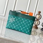 {Style No: 63A92MQV} POCHETTE VOYAGE SOUPLE 32 IN GREEN MONOGRAM HERITAGE CANVAS