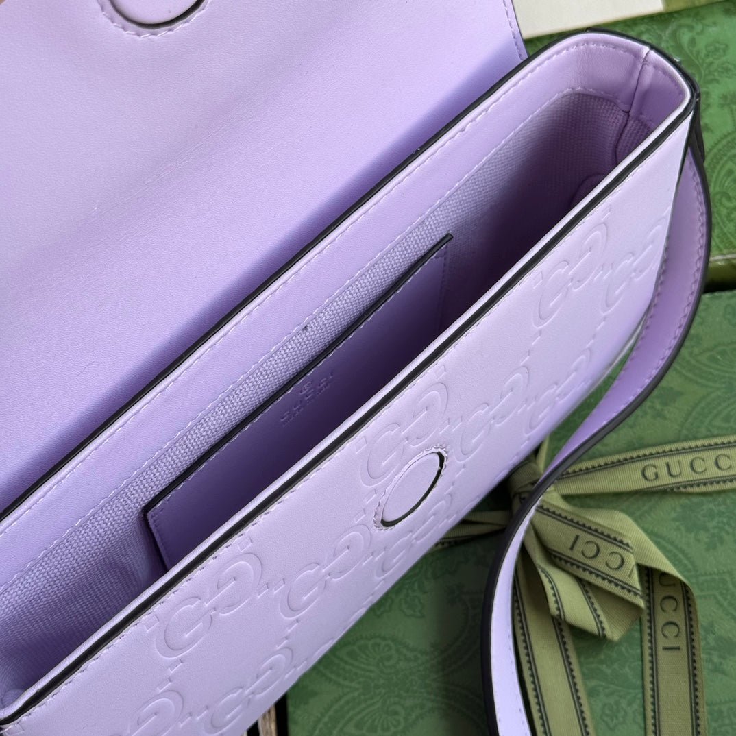 {Style No: PKYFX291} SUPER MINI SHOULDER BAG 21 IN LIGHT VIOLET EMBOSSED CALFSKIN - Image 4