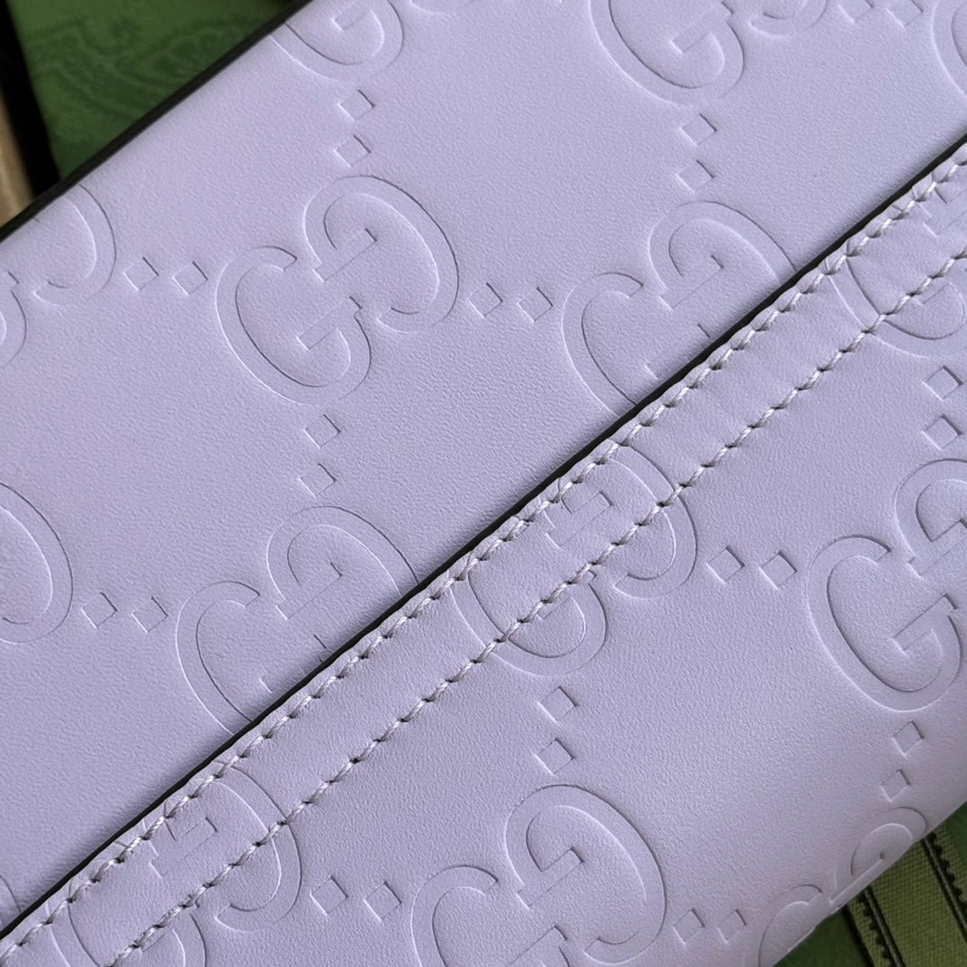 {Style No: PKYFX291} SUPER MINI SHOULDER BAG 21 IN LIGHT VIOLET EMBOSSED CALFSKIN - Image 7