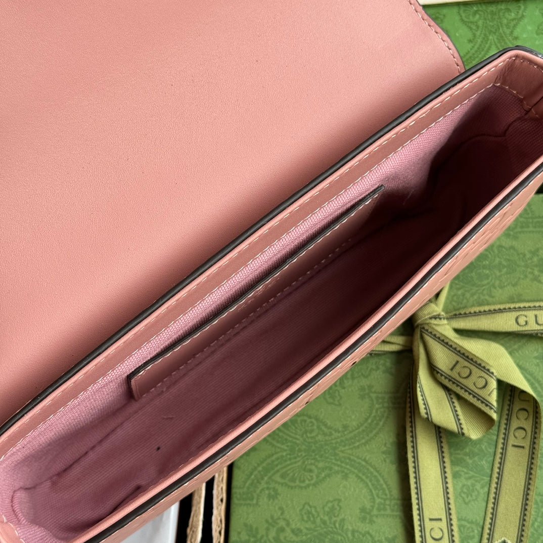 {Style No: 1VOM79ME} SUPER MINI SHOULDER BAG 21 IN BALLERINA PINK EMBOSSED CALFSKIN - Image 3