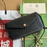 {Style No: HVXJ9L3T} SUPER MINI SHOULDER BAG 21 IN BLACK EMBOSSED CALFSKIN