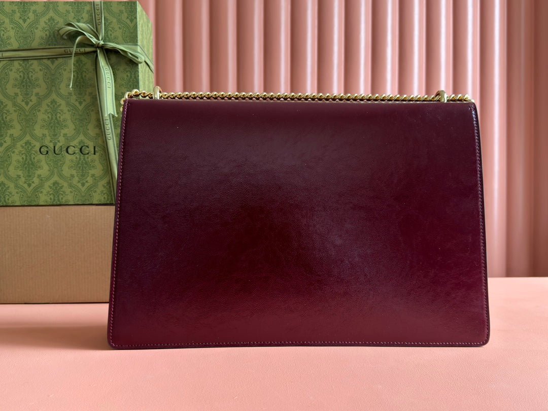 {Style No: FPTWG61N} DIONYSUS LAGRE SHOULDER BAG 42 IN ROSSO ANCORA RED GG GLOSSY LAMBSKIN - Image 3