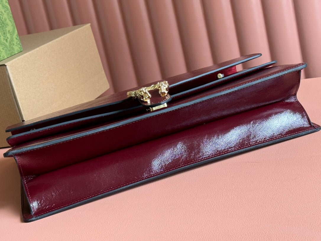 {Style No: FPTWG61N} DIONYSUS LAGRE SHOULDER BAG 42 IN ROSSO ANCORA RED GG GLOSSY LAMBSKIN - Image 5