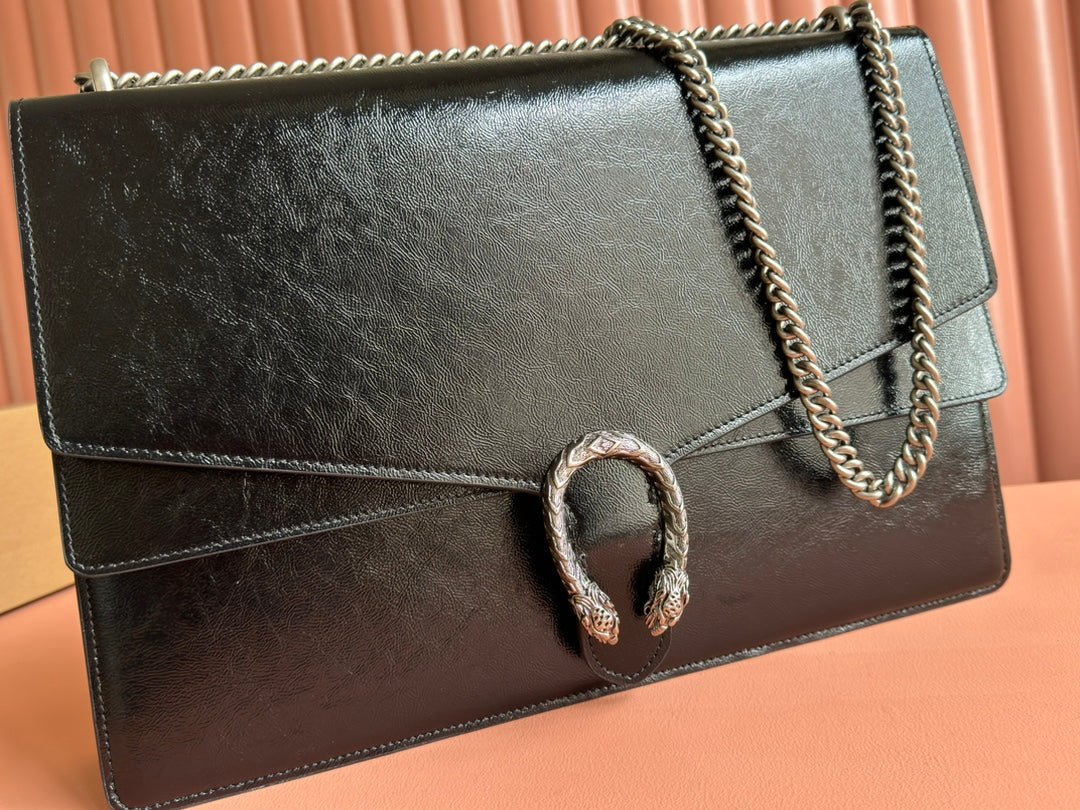 {Style No: O8V3VYOY} DIONYSUS LAGRE SHOULDER BAG 42 IN BLACK GG GLOSSY LAMBSKIN - Image 2