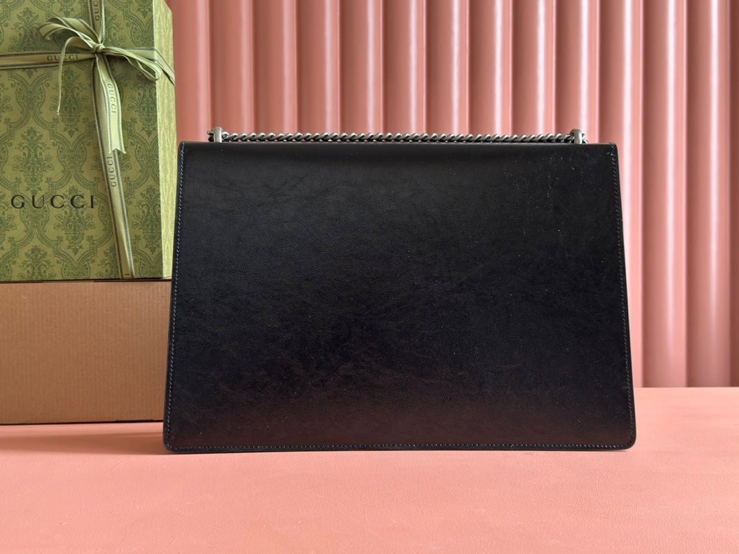 {Style No: O8V3VYOY} DIONYSUS LAGRE SHOULDER BAG 42 IN BLACK GG GLOSSY LAMBSKIN - Image 3