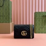 {Style No: XI43NX8I} MARMONT SMALL SHOULDER BAG 20 IN BLACK LAMBSKIN GOLD HARDWARE