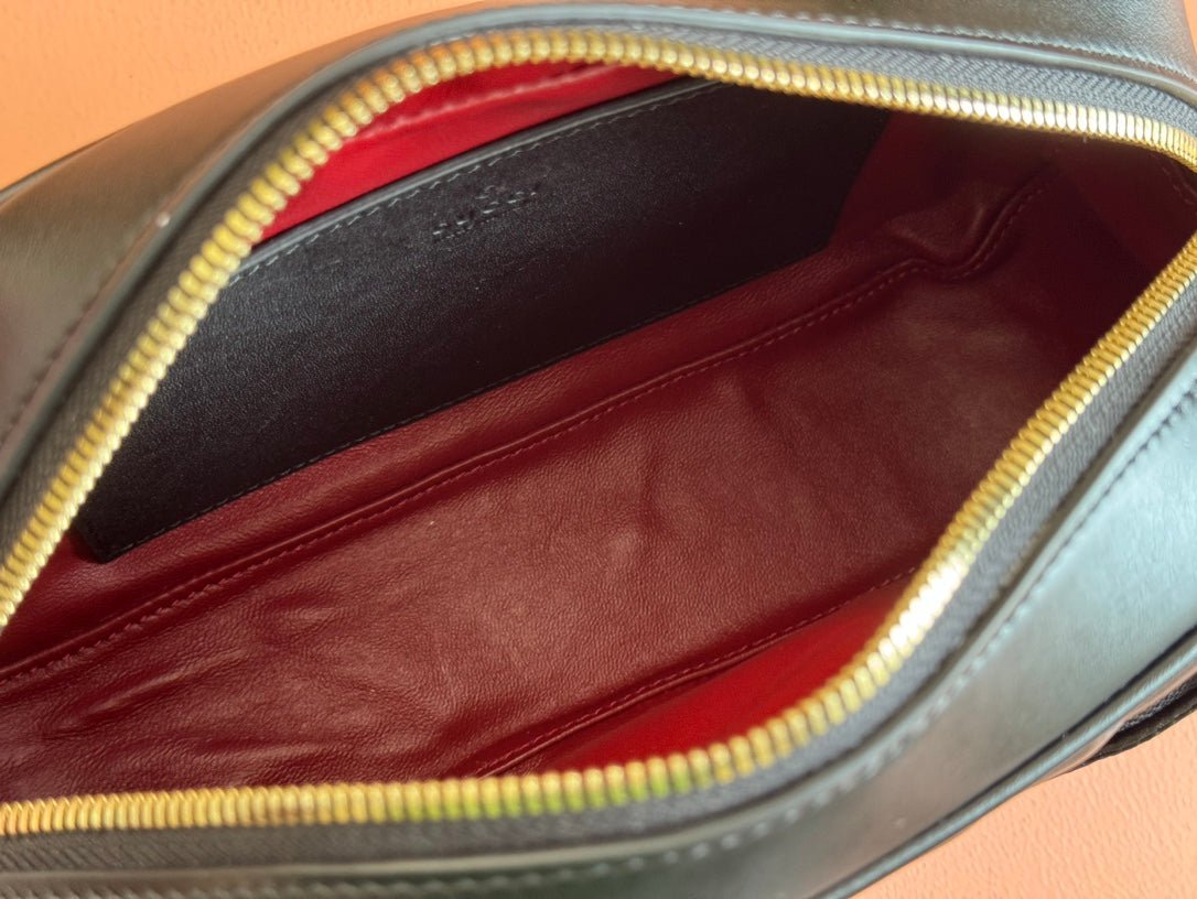 {Style No: FL8B2F15} MARMONT SMALL SHOULDER BAG 24 IN BLACK CALFSKIN GOLD HARDWARE - Image 8
