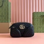 {Style No: FL8B2F15} MARMONT SMALL SHOULDER BAG 24 IN BLACK CALFSKIN GOLD HARDWARE