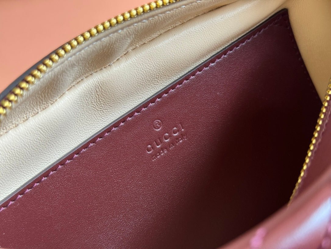 {Style No: FUID2TLR} MARMONT SMALL SHOULDER BAG 24 IN WINE RED CALFSKIN GOLD HARDWARE - Image 8