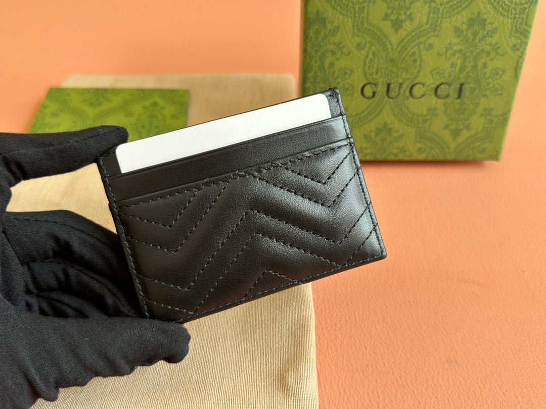 {Style No: W9XMB8G6} MARMONT QUILTED CARD HOLDER 10 IN BLACK CALFSKIN - Image 2