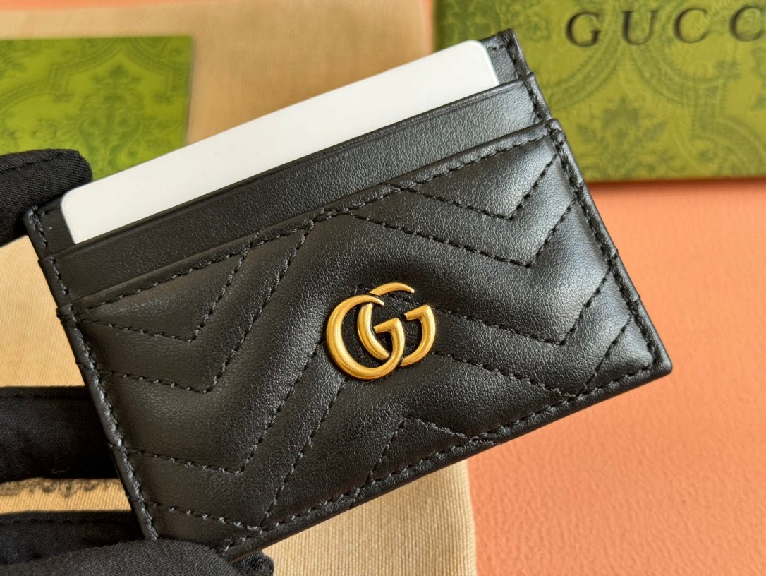 {Style No: W9XMB8G6} MARMONT QUILTED CARD HOLDER 10 IN BLACK CALFSKIN - Image 4