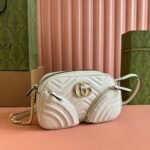 {Style No: 4D1NMY2P} MARMONT SMALL SHOULDER BAG 24 IN WHITE CALFSKIN GOLD HARDWARE