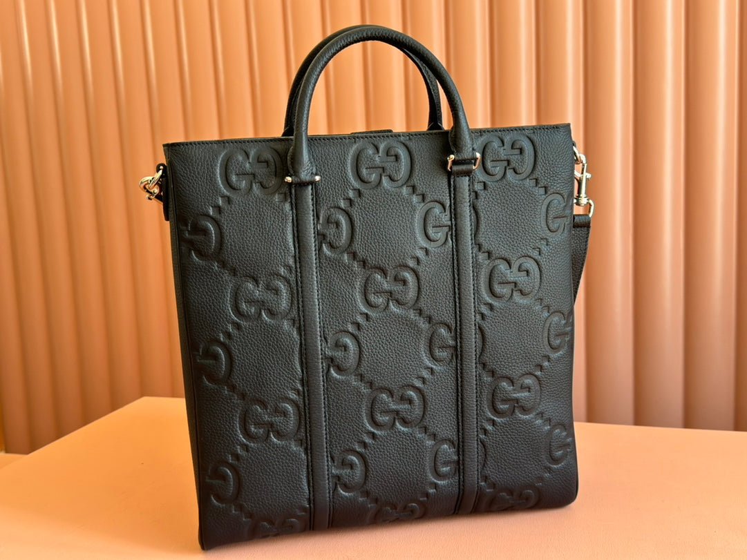 {Style No: LJM5V4K9} SUPER MEDIUM TOTE BAG 42 IN BLACK EMBOSSED CALFSKIN GOLD HARDWARE - Image 5