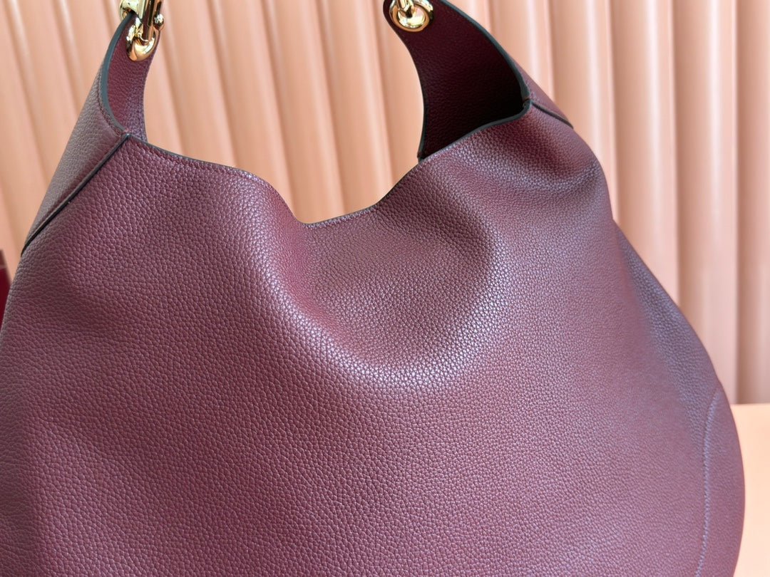 {Style No: 31DYZZ1E} B LARGE SHOULDER BAG 49 IN ROSSO ANCORA RED CALFSKIN - Image 8