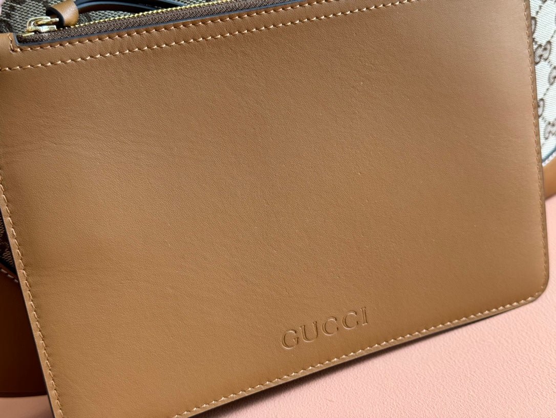 {Style No: 4NR7QTVL} BODY MEDIUM SHOULDER BAD 49 IN BEIGE MONOGRAM CANVAS AND BROWN CALFSKIN GOLD HARDWARE - Image 8