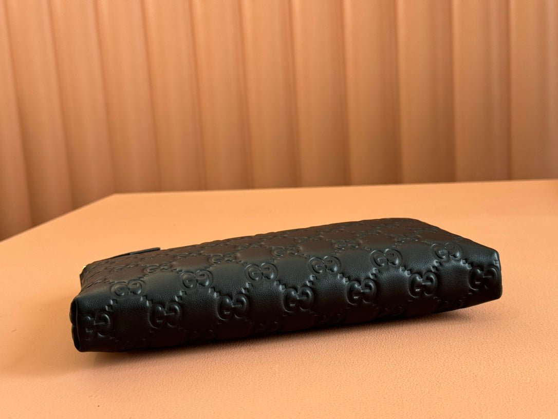 {Style No: 2SZZ8L3I} RUBBER EFFECT SMALL WALLET ON CHAIN 22.5 IN BLACK CALFSKIN - Image 5