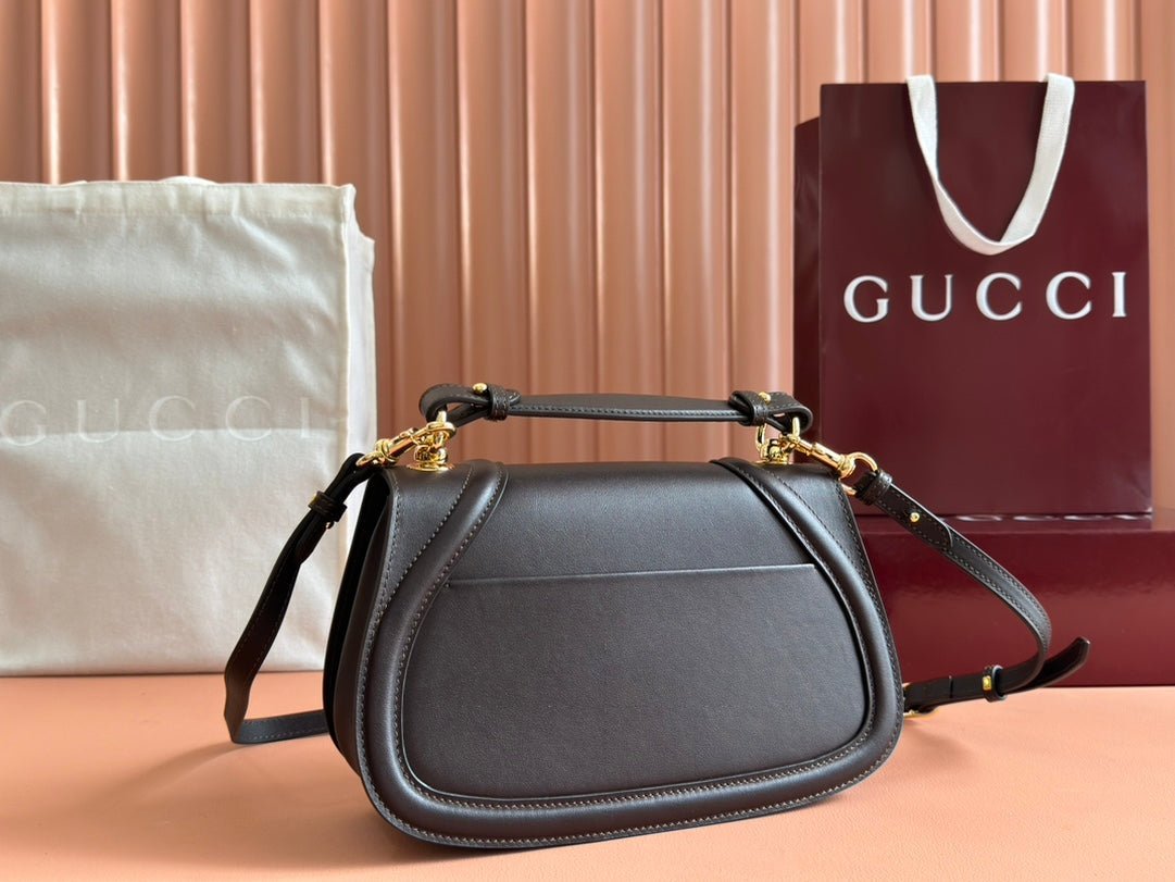 {Style No: ITCDR9HW} BLONDIE LARGE TOP HANDLE BAG 32 IN DARK BROWN CALFSKIN - Image 3