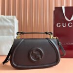 {Style No: ITCDR9HW} BLONDIE LARGE TOP HANDLE BAG 32 IN DARK BROWN CALFSKIN