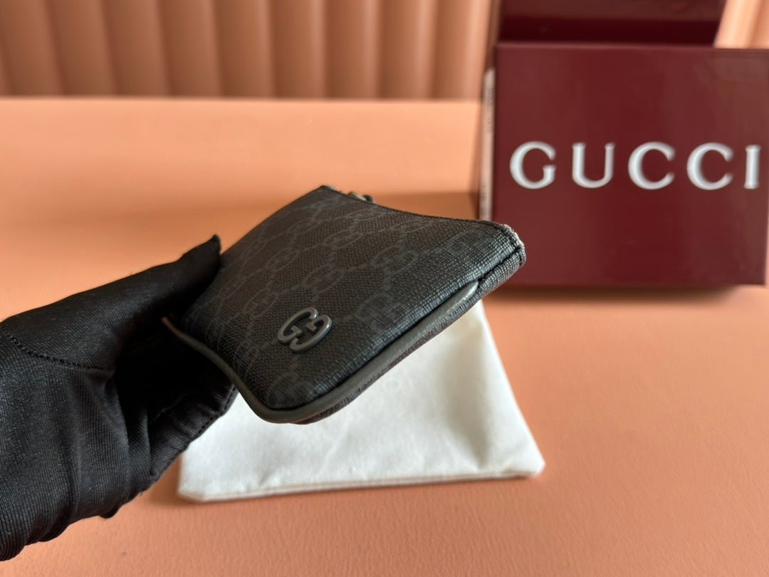 {Style No: S4NSPACH} BI-COLOUR ZIP KEY CASE 12 IN DARK GREY CALFSKIN - Image 6