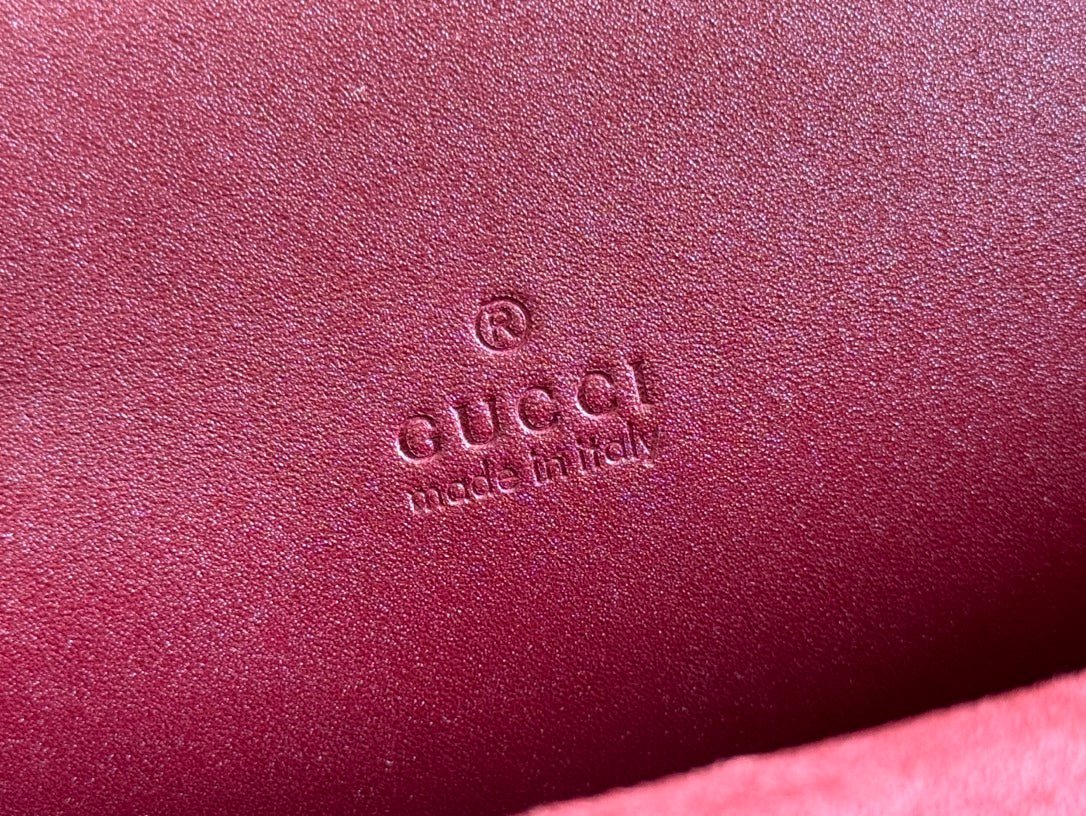 {Style No: 8LOXNC8Q} DIONYSUS MEDIUM SHOULDER BAG 27.5 IN ROSSO ANCORA RED GG SUEDE - Image 7