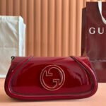 {Style No: EFNVJNM8} MEDIUM BLONDIE SHOULDER BAG 26.5 IN RED PATENT CALFSKIN