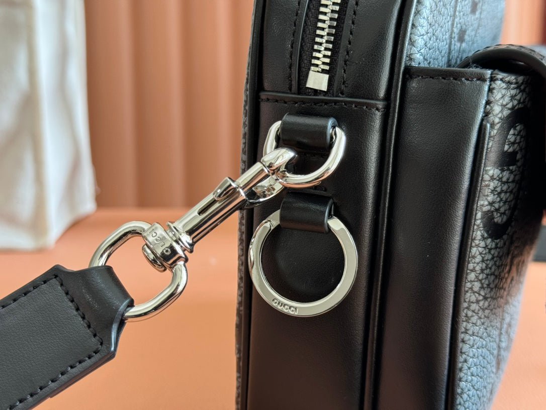 {Style No: KJ4VWGZQ} SMALL JUMBO CROSSBODY 23 IN GREY AND BLACK GRAINY GG LAMBSKIN - Image 7