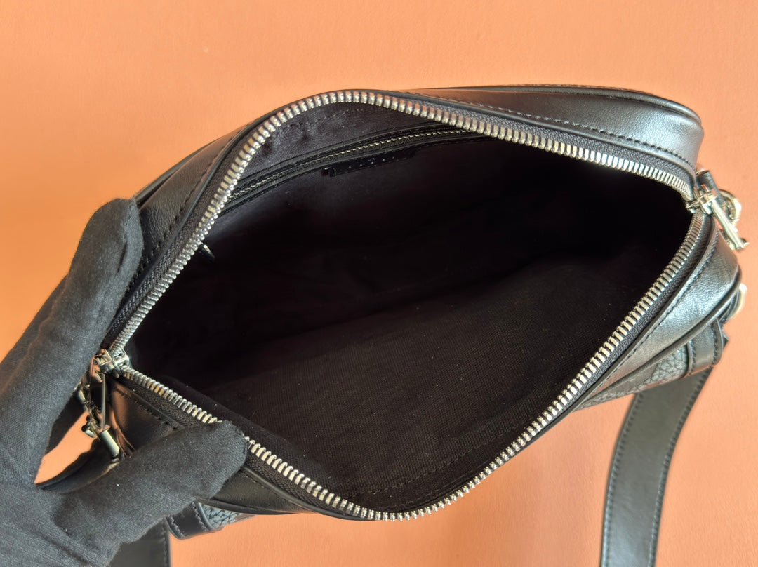 {Style No: KJ4VWGZQ} SMALL JUMBO CROSSBODY 23 IN GREY AND BLACK GRAINY GG LAMBSKIN - Image 8